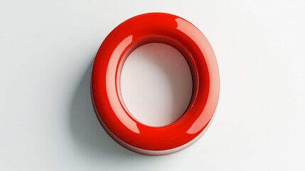 Sticker - Red glossy torus floating over white surface