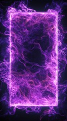 Canvas Print - Purple plasma glowing forming a rectangle on black background