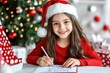 © Konstiantyn Zapylaie - Smiling child writing letter to santa in festive setting