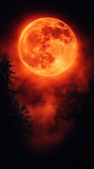 Wall Mural - Harvest Moon created with Generative AI Technology, ai, generative
