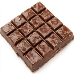 Sticker - A close-up of a chocolate bar, with each square glistening.