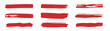 © Anminsi - Red grunge textured paint brush stroke set