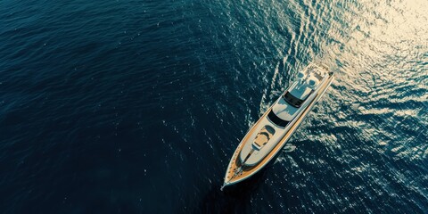 Poster - Yacht on the ocean waters view transportation.