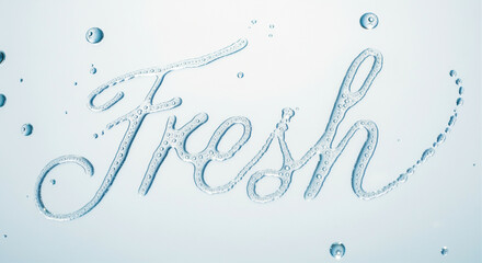 Poster - Water droplets creating fresh design on clear background with vibrant texture and soothing elements