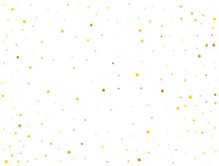 Wall Mural - Light Golden Square Glitter Confetti Background. Vector illustration