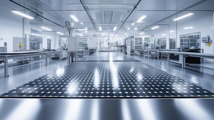Poster - modern manufacturing facility featuring advanced cleanroom technology and automated production syste