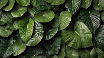 Wall Mural - green leaves background