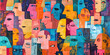 © Prime Lens - A vivid and colorful collage of faces in different sizes and shapes, layered together to form an abstract portrayal of the human race, created by Generative AI.