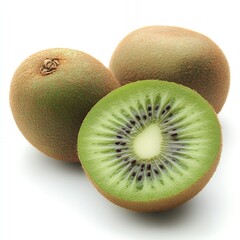 Poster - Fresh green kiwis on a white background.