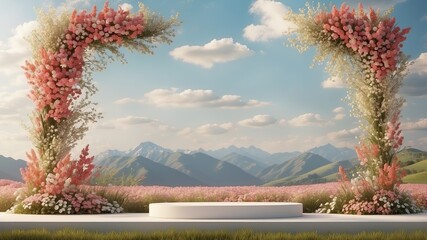 Wall Mural - Top view front, copy space, close up, mock up, clipping path. Mothers day concept design. Beautiful fresh blooming baby pink color carnations isolated on bright white background.