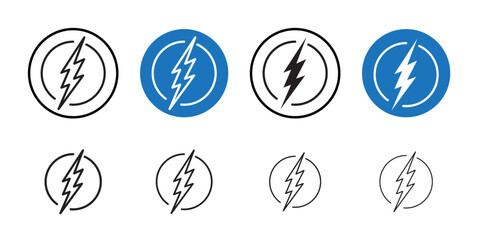 Flash icon Thin line art collection