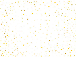 Wall Mural - Holiday Golden Triangular Confetti Background. Vector illustration