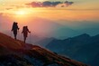 © TinyUU - summer activities, Hiking in nature, Hikers on mountainous trails with stunning vistas,