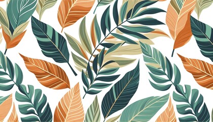 Seamless pattern with leaves