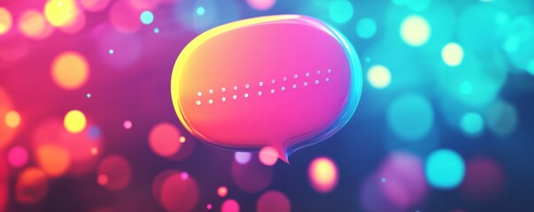 Aufkleber - Colorful speech bubble with bokeh circles, abstract communication concept