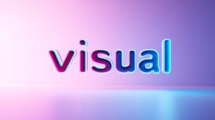 Poster - Neon visual text on gradient background