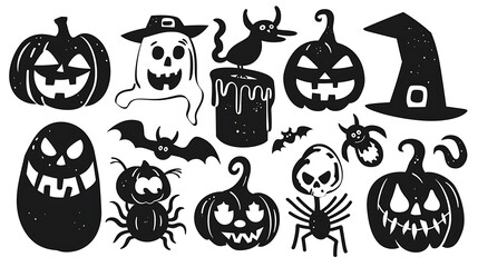 halloween icon, illustraton set