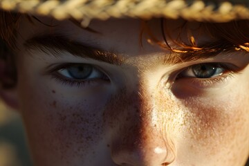 close-up of a person's eyes