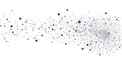 Poster - abstract mash line and point cloud of dialogue in starry sky on white background with universe stars