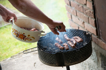 Kebabs in a pot.