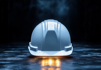 white hard hat engineering construction equipment safety