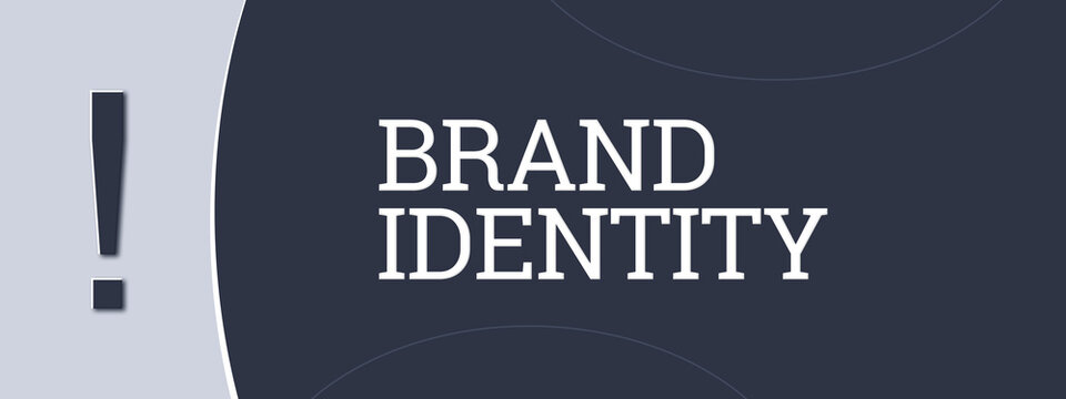 Brand Identity. A blue banner illustration with white text.
