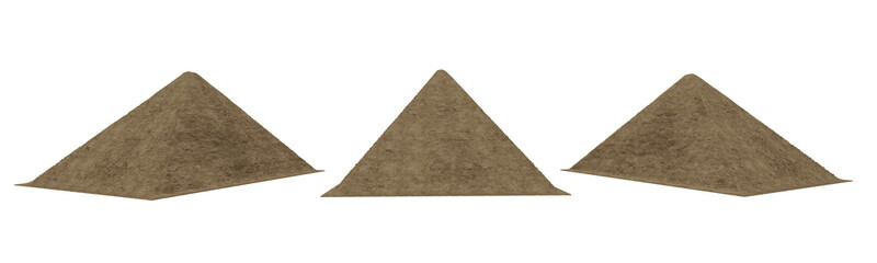 Poster - 3 views of an ancient Egyptian pyramid. Isolated 3D render.