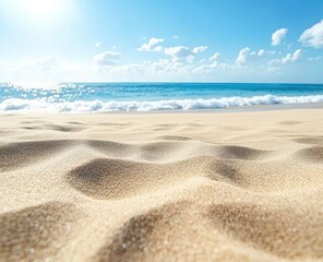 Soft, white sand and a bright blue sky make for the perfect beach day.