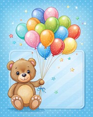 teddy bear with balloon