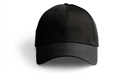 Wall Mural - Black baseball cap isolated on white background.