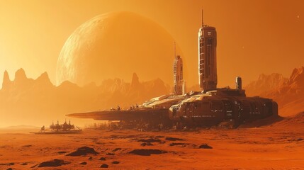 colonization of mars: people and robots are building the first settlement on the red planet