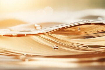 Poster - Gentle ripples and glistening droplets on the surface of calm water during sunset