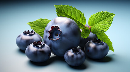 3d rendered photo of blueberry generative ai