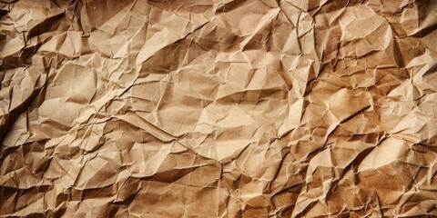 crumpled sheet of kraft paper. space for creative text