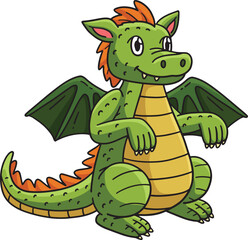 Poster - Standing Dragon Cartoon Colored Clipart 