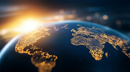 Wall Mural - a globe with a sun in the sky