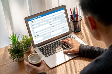 Poster - online application form for modish registration on the internet website