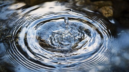 Sticker - Water Drop Ripples: A Moment of Tranquility