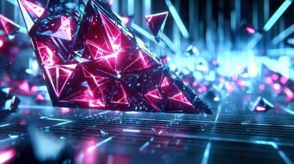 Poster - Futuristic Abstract Design with Geometric Shapes and Light