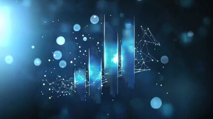 Poster - Abstract Blue Light and Particle Background Design