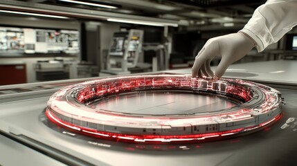 Poster - Futuristic Technology Interface in Modern Laboratory