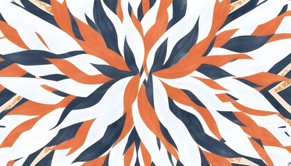 Canvas Print - Fluid Satin Elegance: A Harmony of Orange and White Waves