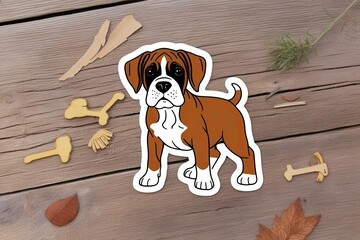 Playful Boxer Dog Sticker Fun Puppy Design for Dog Lovers