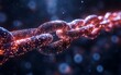 © atar - Abstract chain link with glowing particles, representing connection, security, and blockchain technology