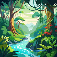 Wall Mural - tropical jungle background