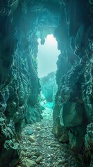 Wall Mural - A Narrow Path Through a Mystical Cave