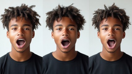 Poster - Three black men with their mouths open