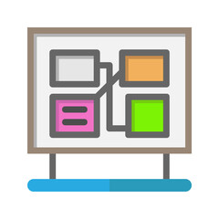 Poster - Notice board icons. with flat style, suitable for business, education and communication symbol logo illustration.