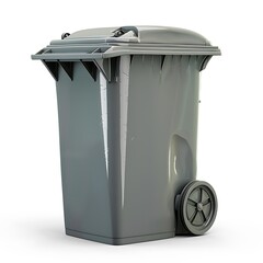 Garbage bin on white background