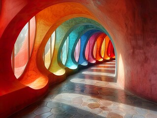 Poster - Colorful Abstract Architecture Interior Design